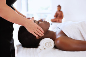 Woman receiving a relaxation massage.