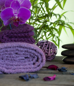 Massage in Libertyville Towel with Rock